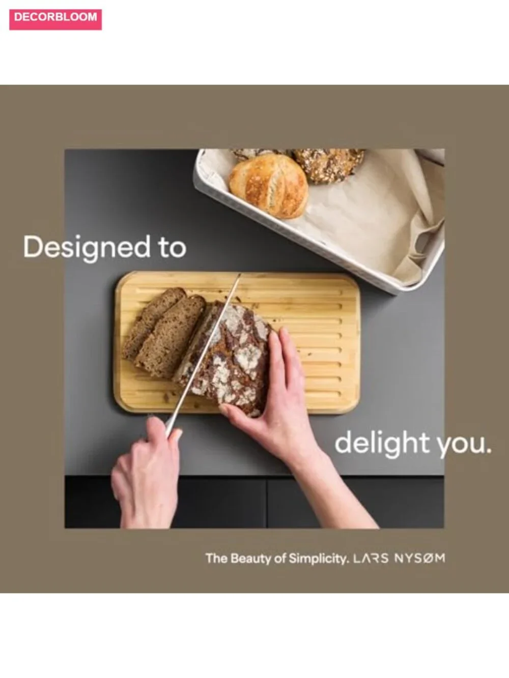 Metal Bread Box with Bamboo Cutting Board Lid, Ventilated, Non-Slip Pads,